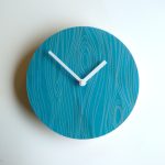 Faux Bois Blue Wall Clock