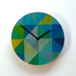 Grid Blue/Green Wall Clock