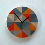 Grid Orange/Grey Wall Clock