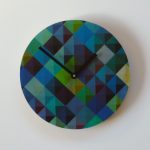 Grid2 Blue Wall Clock