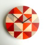 Grid Red Wall Clock