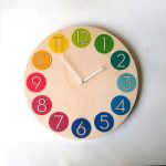 Big Rainbow Dots Wall Clock with Neutra Numerals